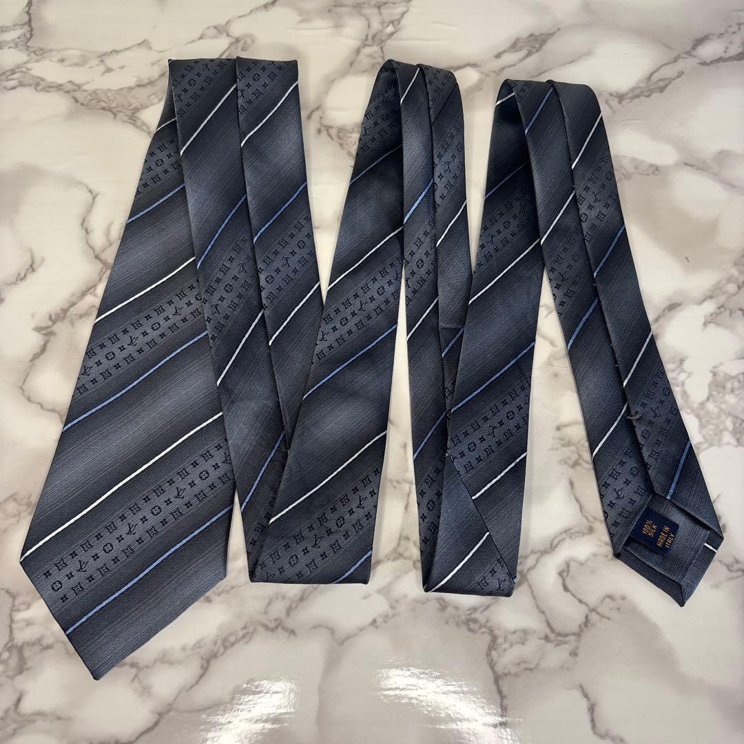 【訳あり特価】Louis Vuitton ネクタイ　ブラック　グレー　モノグラム