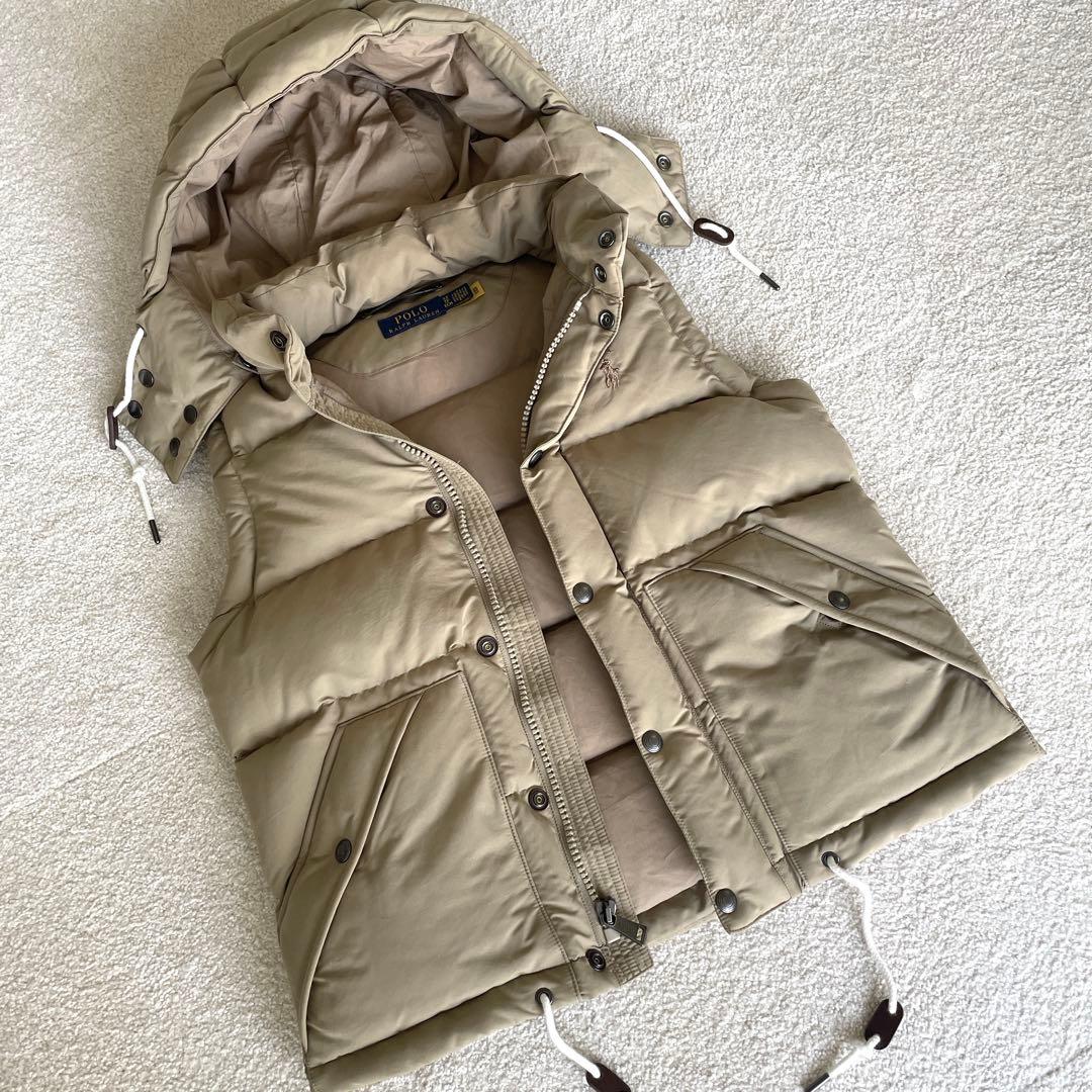 【未使用】ポロラルフローレン　ダウンベスト　フード　現行タグ　ポニー刺繍　XS