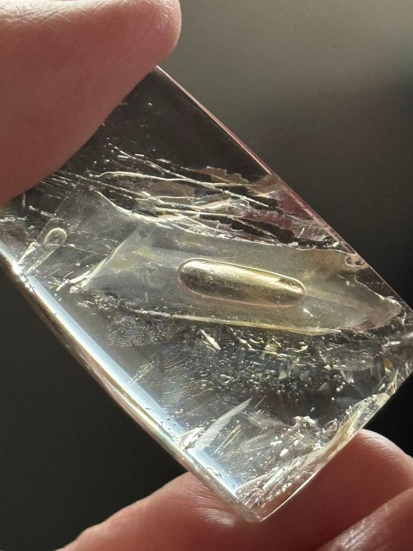 レア　大きめ水入り水晶　マイカ流砂　28g エレスチャル　レインボーありよく動く