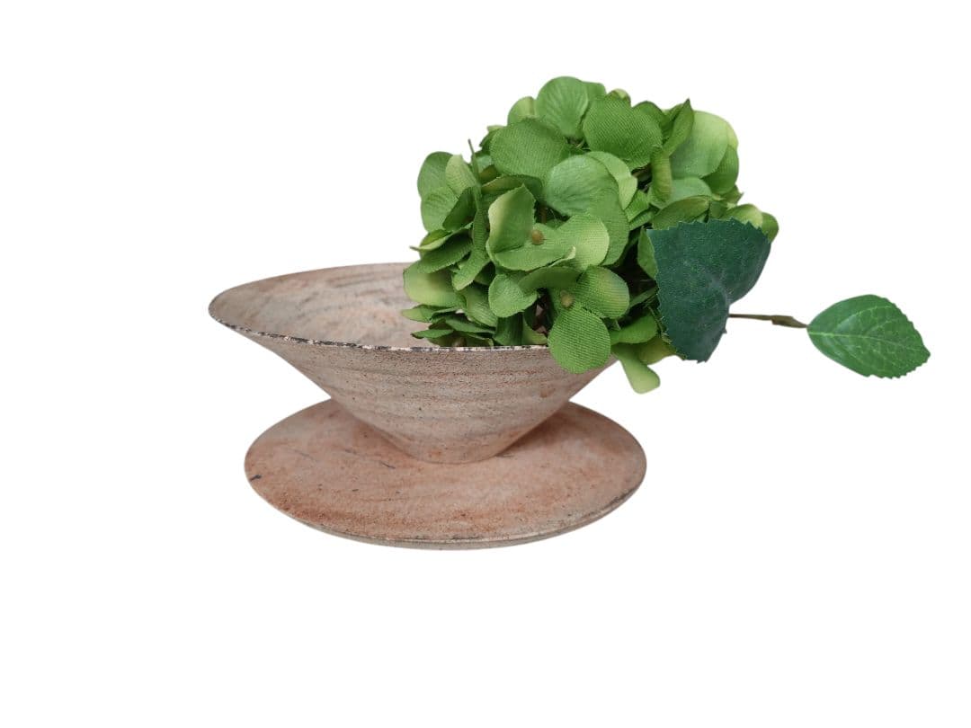 【未使用】二階堂明弘さん 陶器ボウルと陶板 ホワイト系＆ブラウン の２色セット