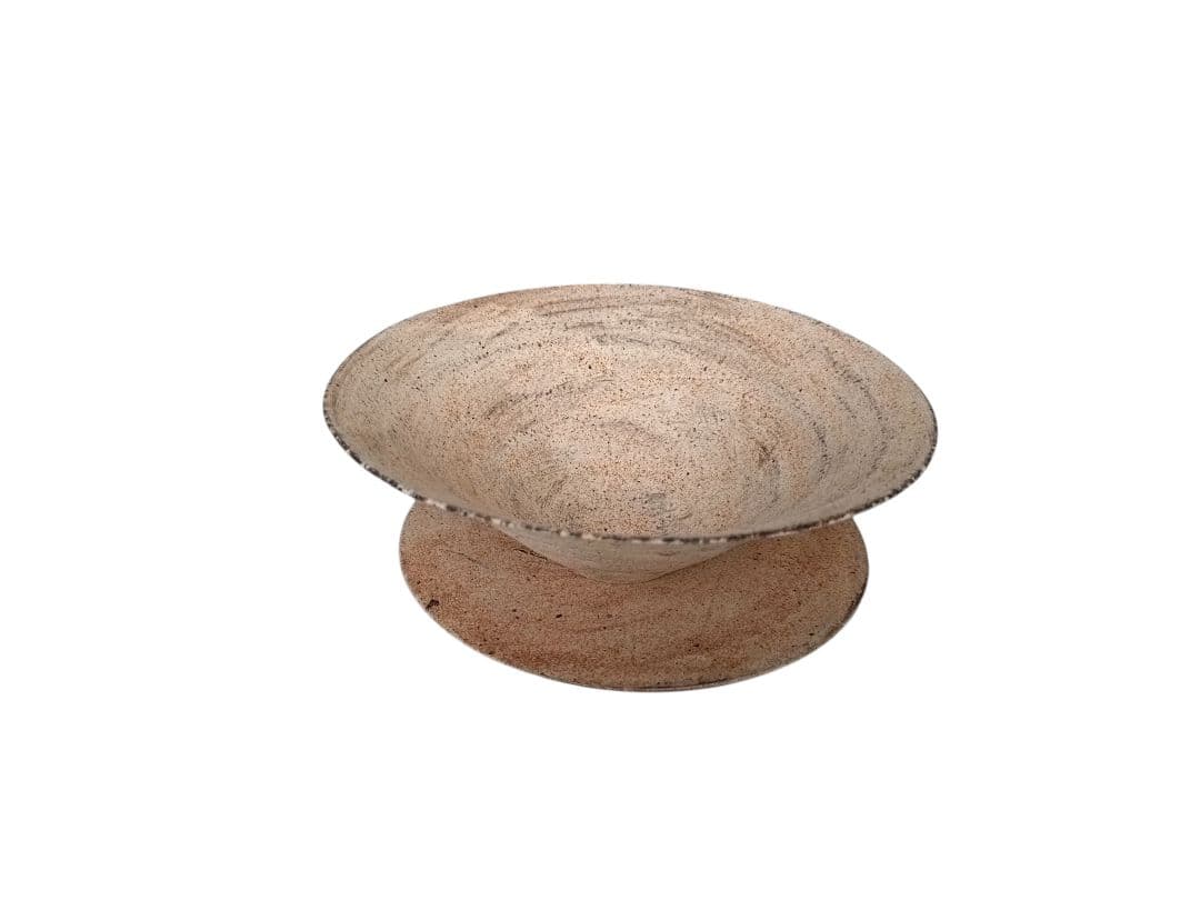 【未使用】二階堂明弘さん 陶器ボウルと陶板 ホワイト系＆ブラウン の２色セット