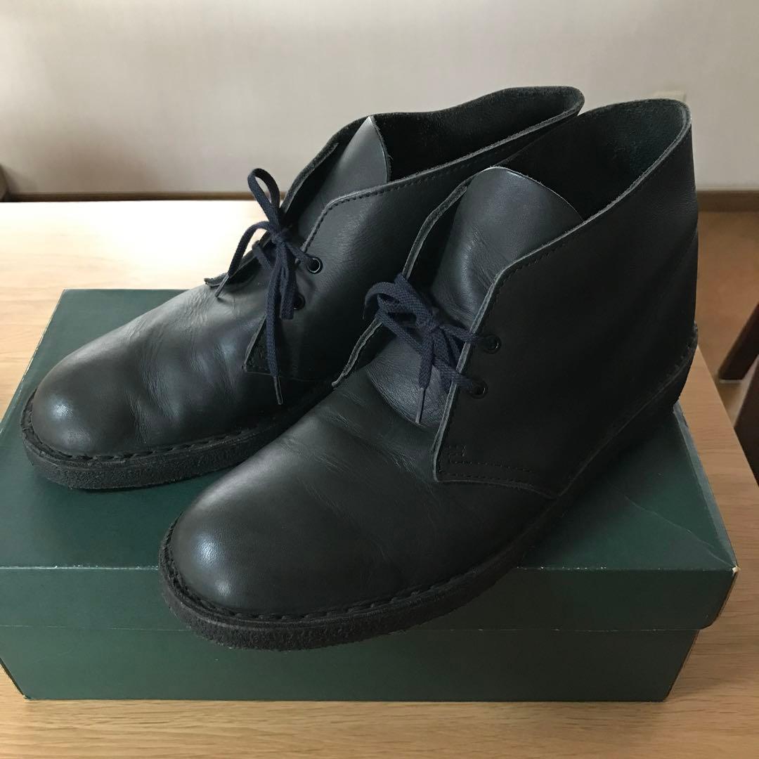 イングランド製　クラークス　デザートブーツ　レザー　ブラック
