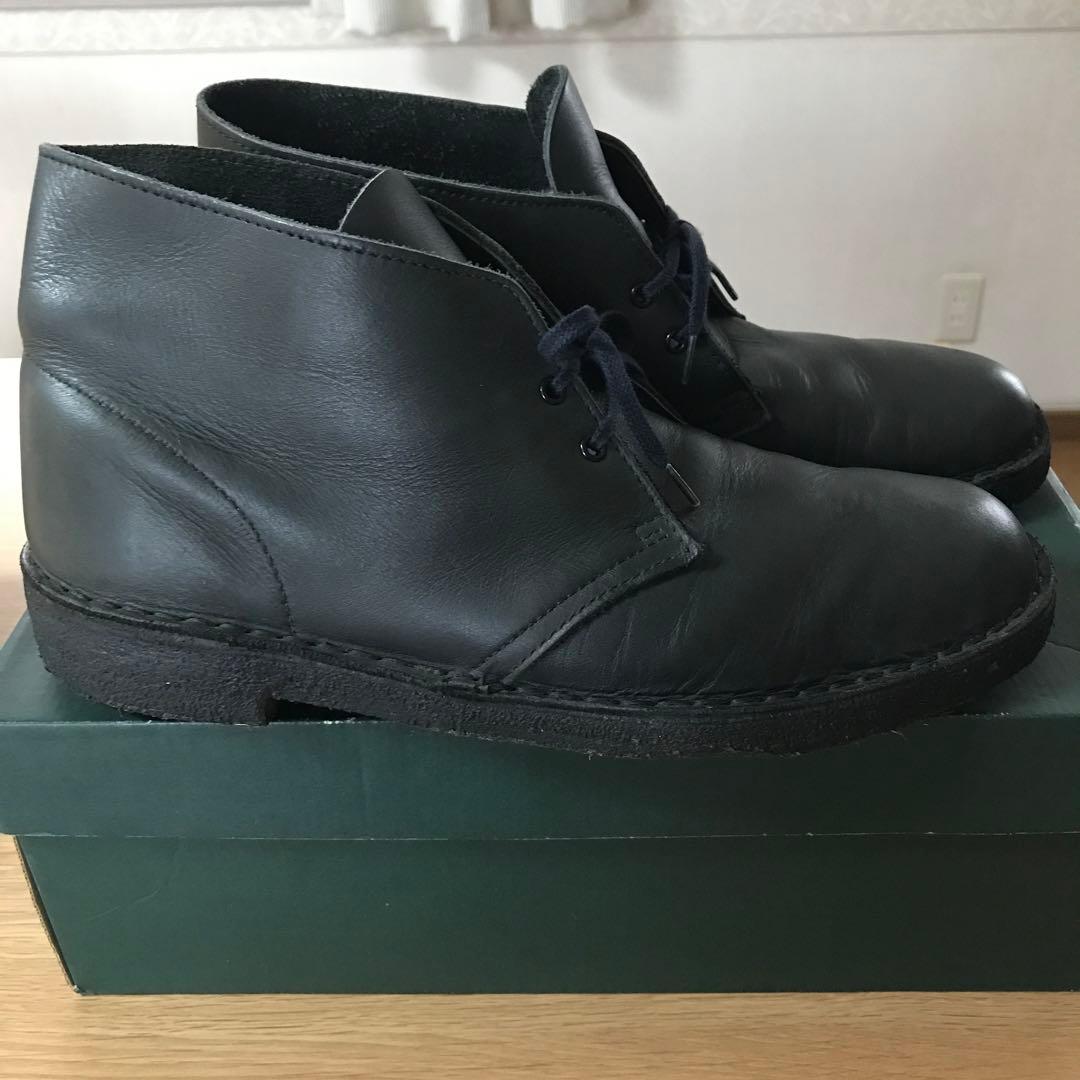 イングランド製　クラークス　デザートブーツ　レザー　ブラック