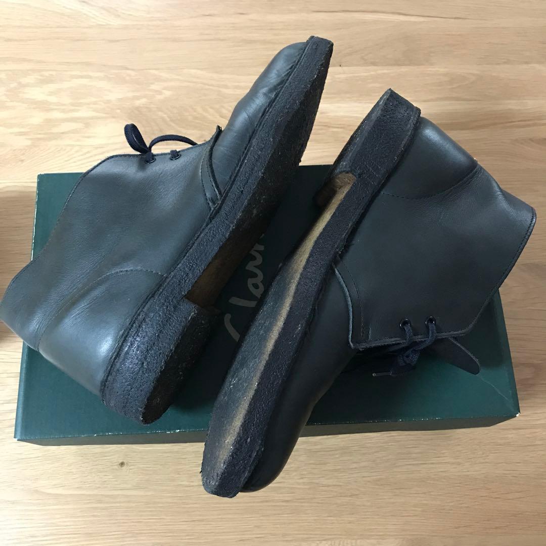 イングランド製　クラークス　デザートブーツ　レザー　ブラック