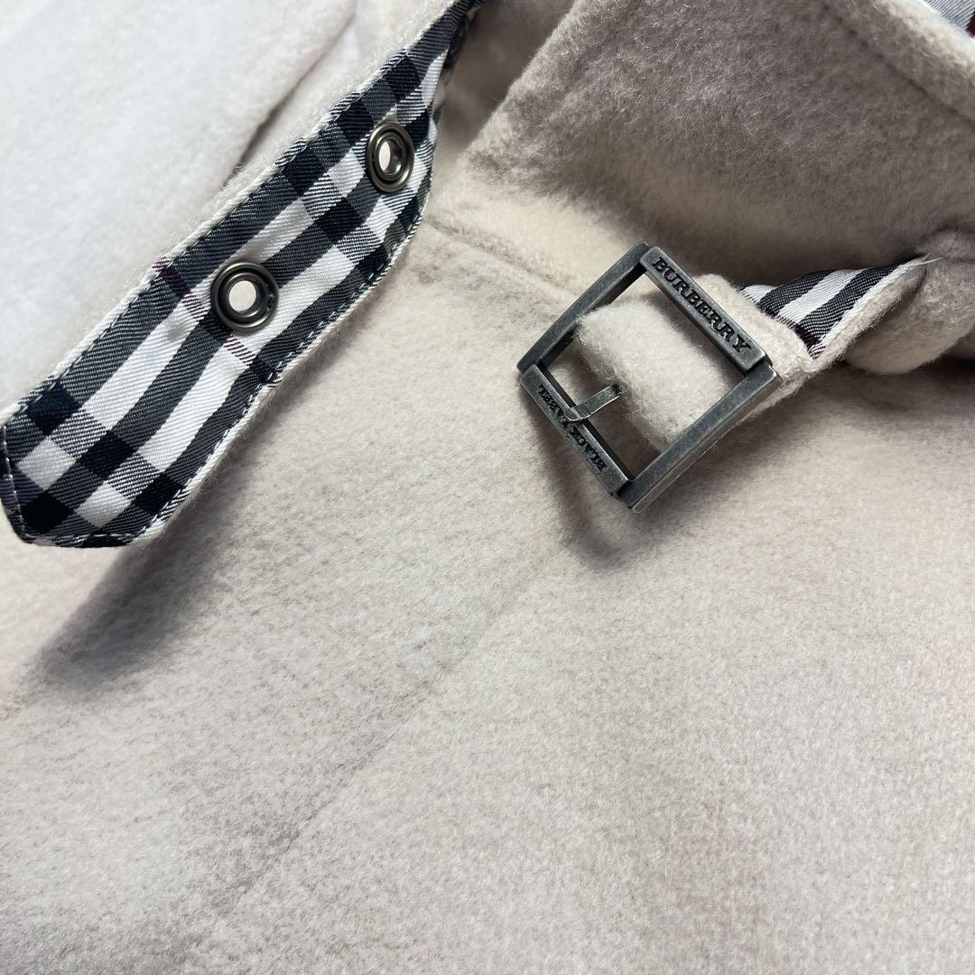バーバリーブラックレーベル ベルト付 ノバチェック クリーム色 コート Mサイズ