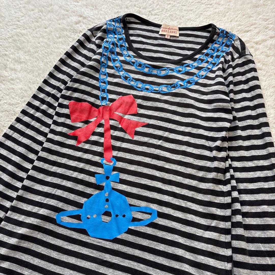 ヴィヴィアンウエストウッド ボーダーカットソー　ロンT オーブ　　　y2k