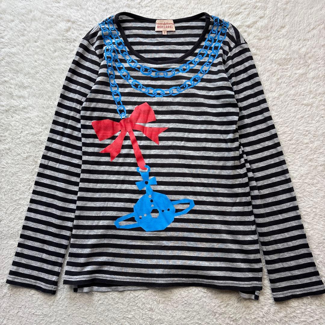 ヴィヴィアンウエストウッド ボーダーカットソー　ロンT オーブ　　　y2k