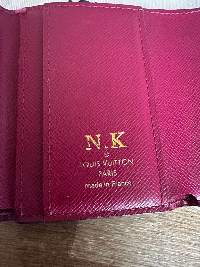 LOUIS VUITTON 三つ折り財布 ブラウン/ワインレッド