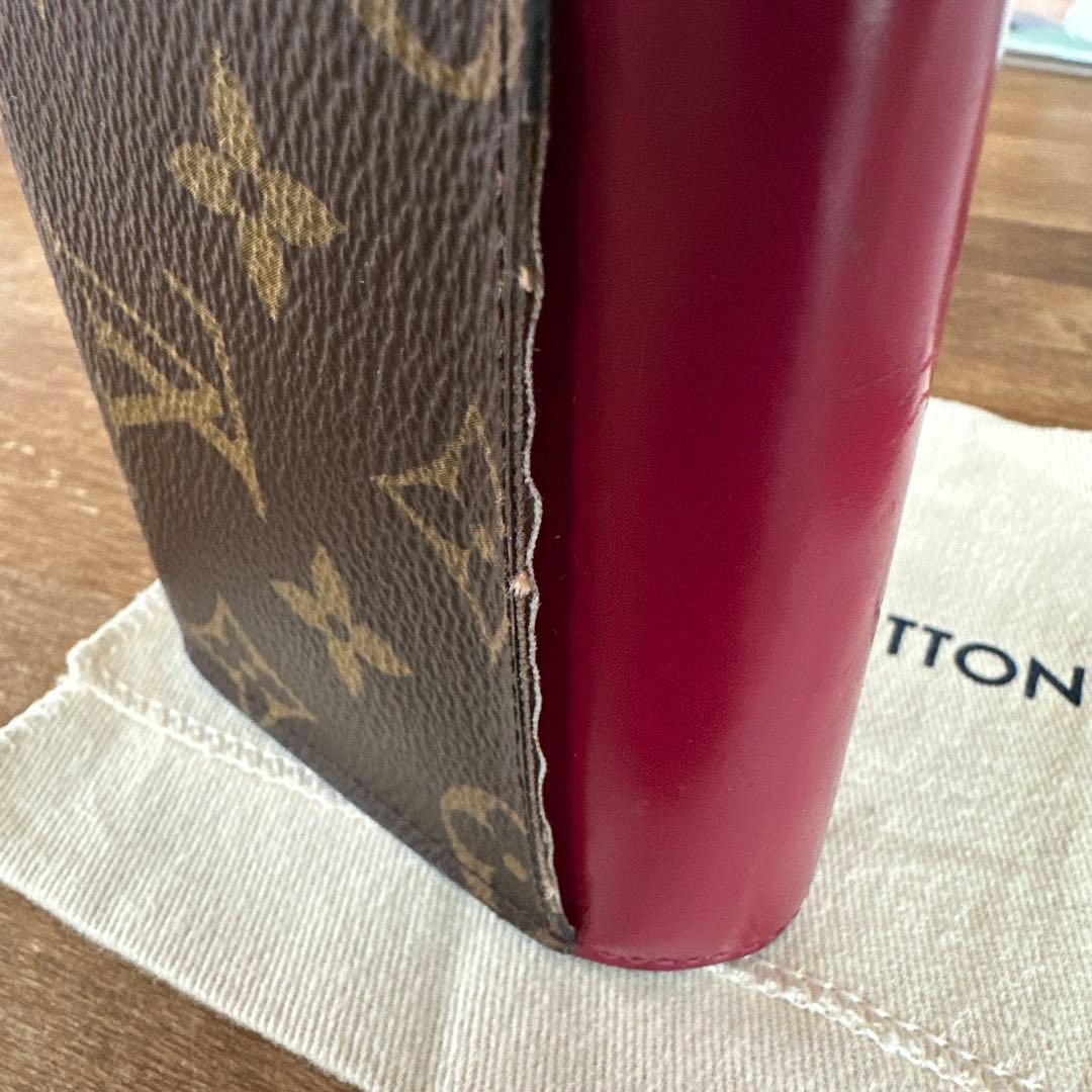 LOUIS VUITTON 三つ折り財布 ブラウン/ワインレッド