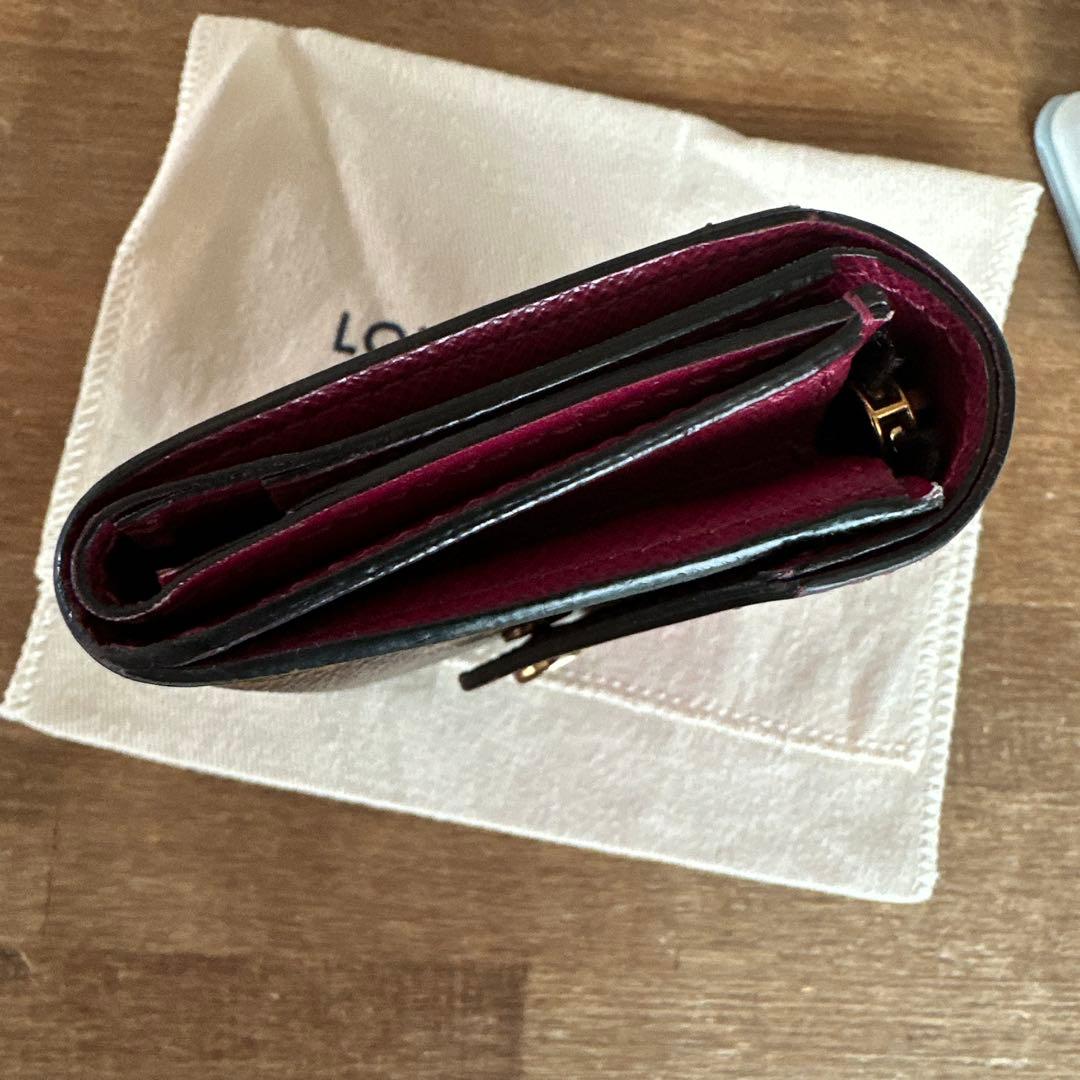LOUIS VUITTON 三つ折り財布 ブラウン/ワインレッド