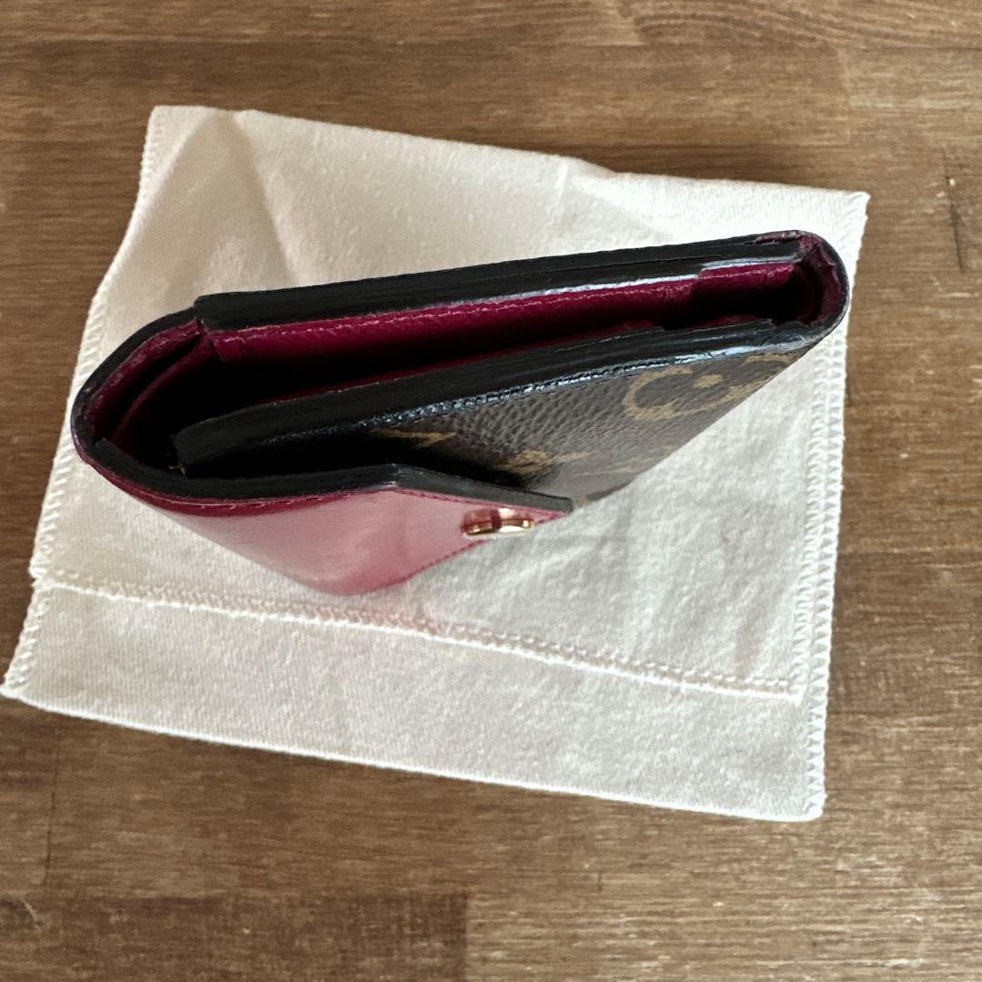 LOUIS VUITTON 三つ折り財布 ブラウン/ワインレッド