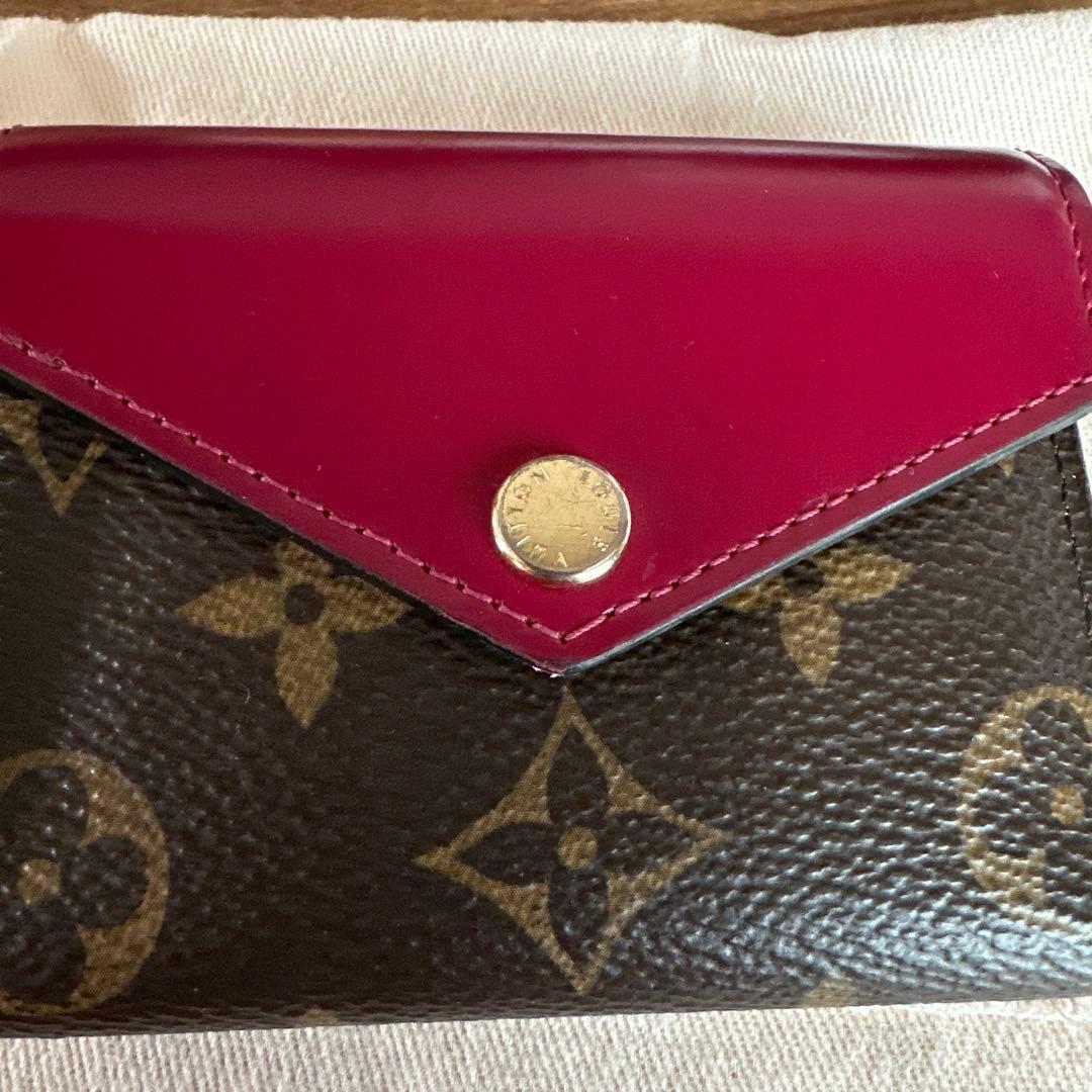 LOUIS VUITTON 三つ折り財布 ブラウン/ワインレッド