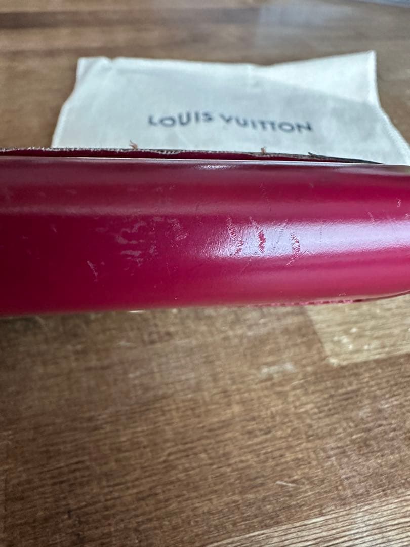 LOUIS VUITTON 三つ折り財布 ブラウン/ワインレッド