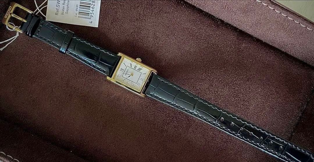 SEIKO SWR108P1 タンク ゴールド レクタンギュラー 腕時計 未使用