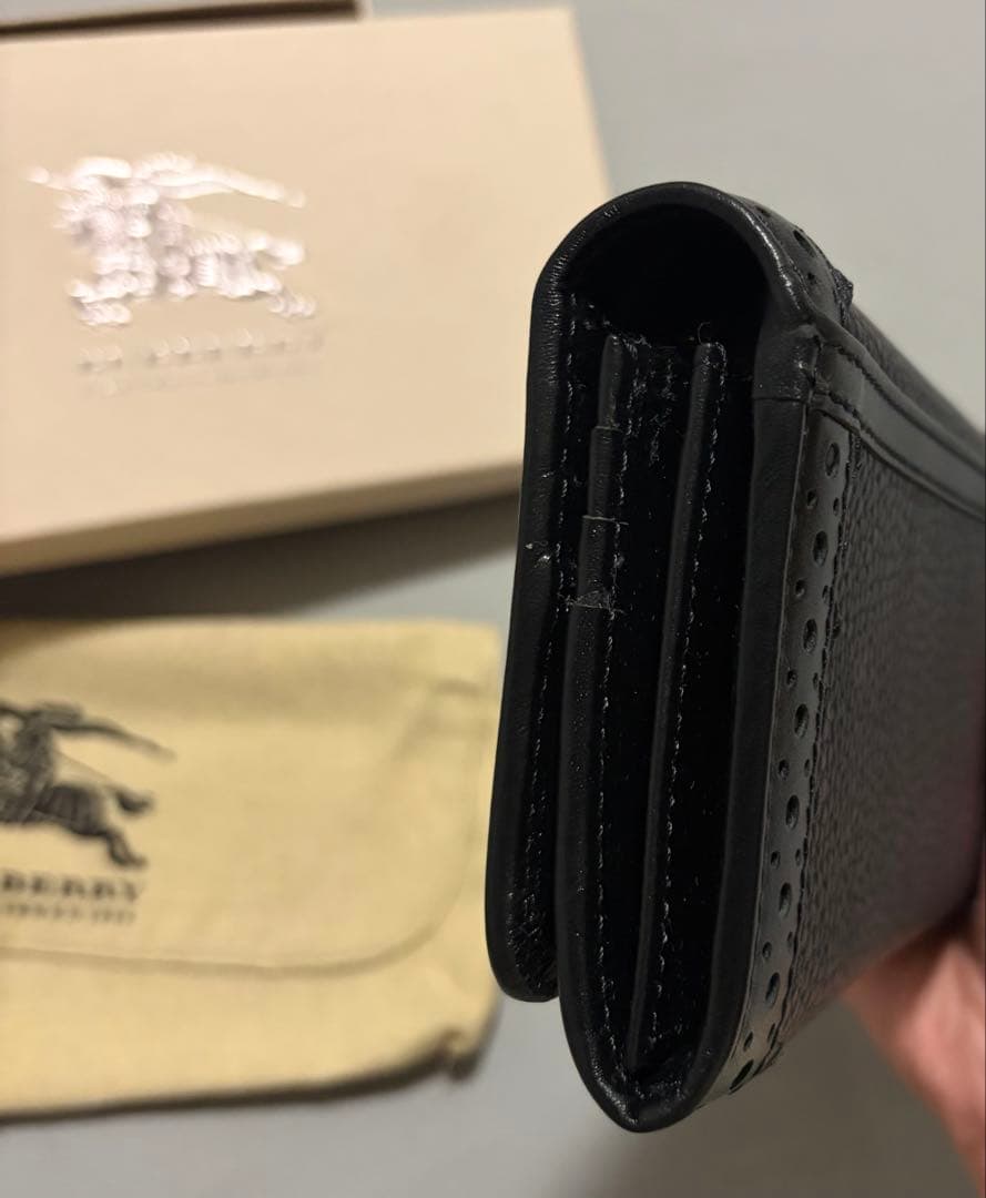 箱，保存袋付き！バーバリー 長財布 ブラック レザー BURBERRY