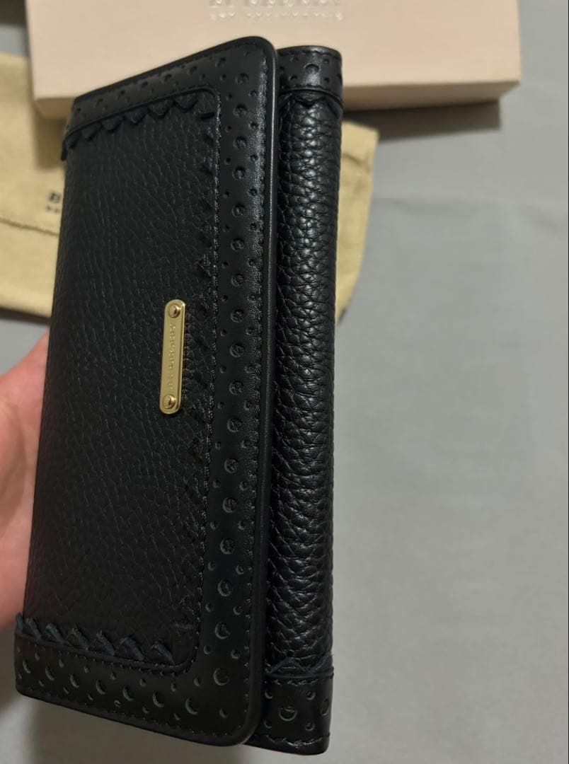 箱，保存袋付き！バーバリー 長財布 ブラック レザー BURBERRY