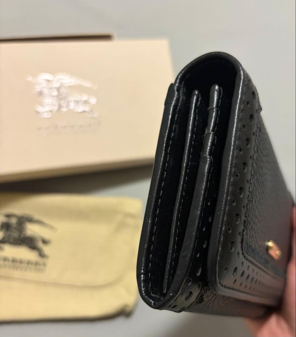 箱，保存袋付き！バーバリー 長財布 ブラック レザー BURBERRY
