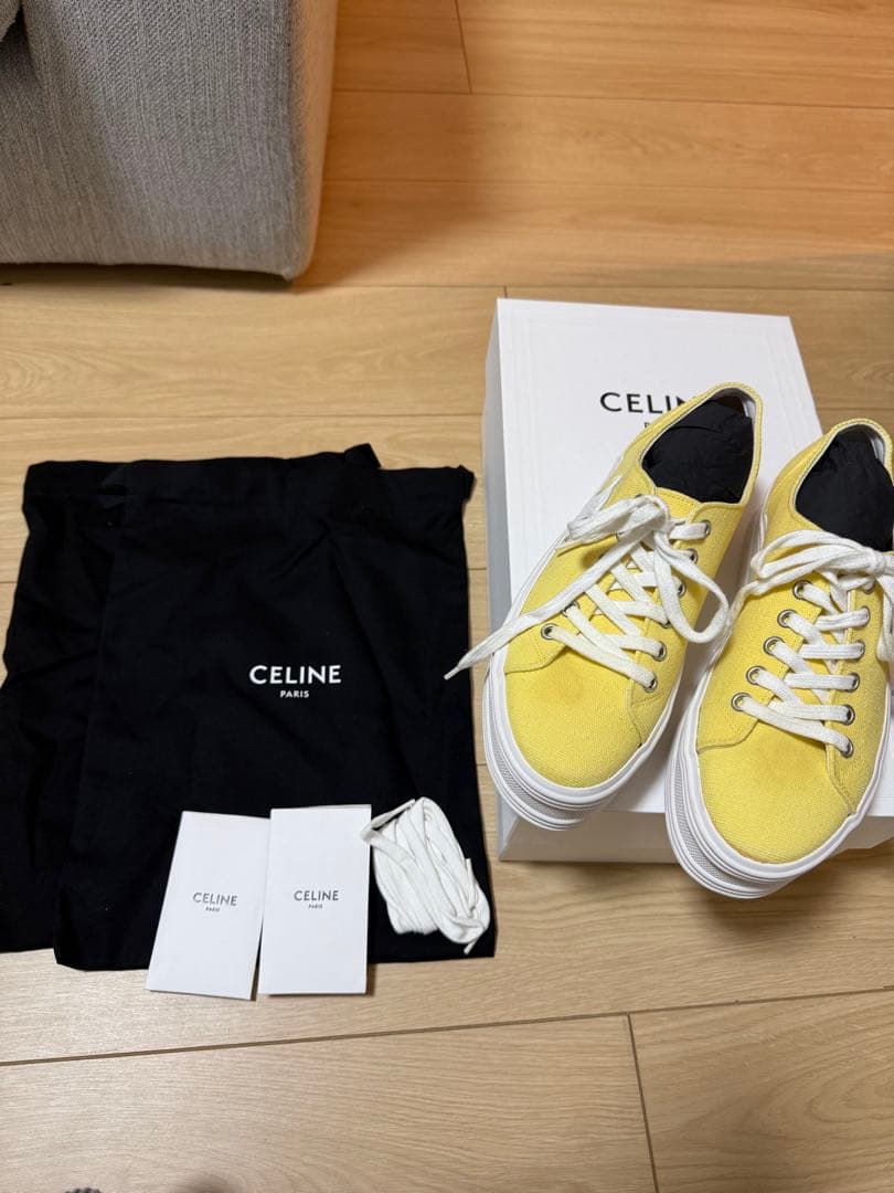 CELINE キャンパス生地スニーカー 厚底