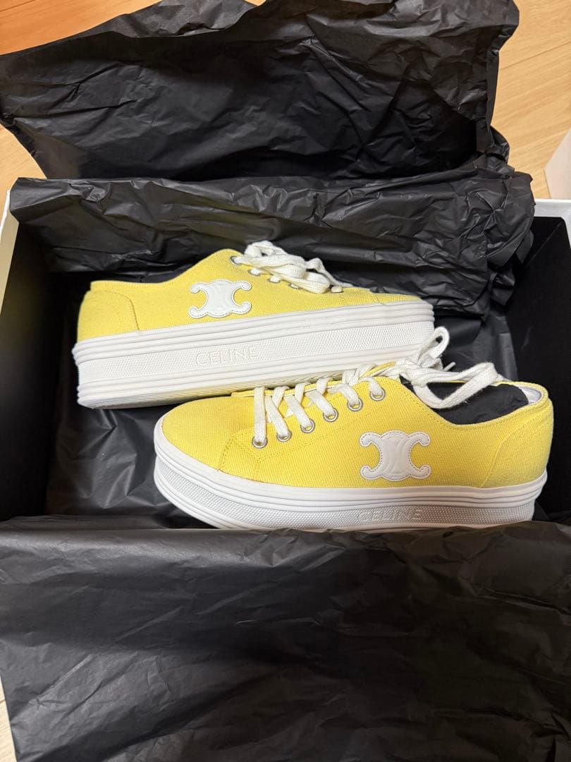 CELINE キャンパス生地スニーカー 厚底