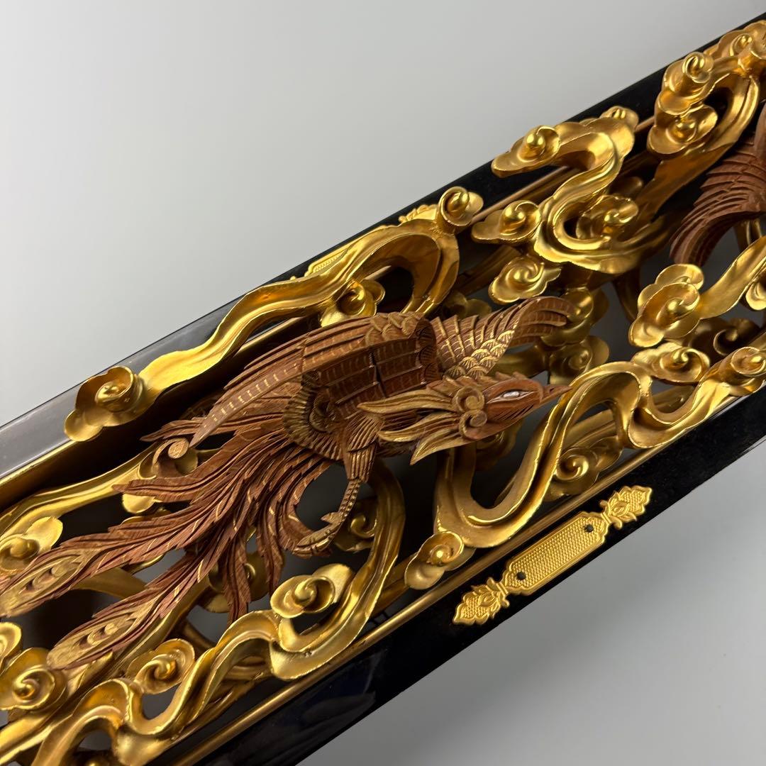 木彫 金彩色 透彫 欄間 細密彫刻