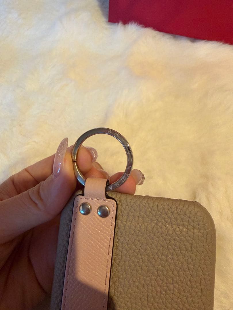 ボナベンチュラ ストラップ付きケース ベージュiPhone14