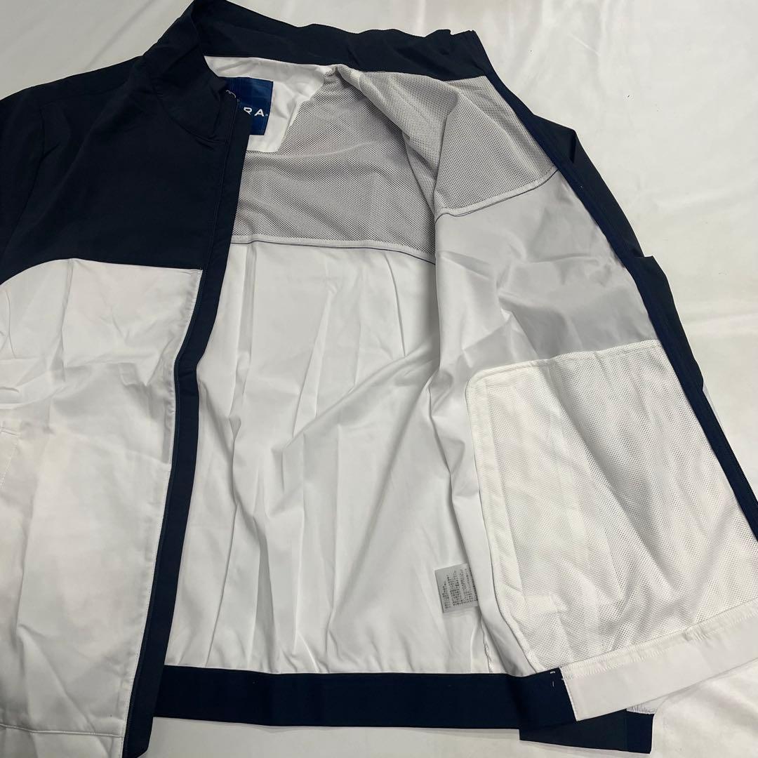 FIDRA ゴルフウェア ストレッチ ブロッキングジャケット XL 白×紺①
