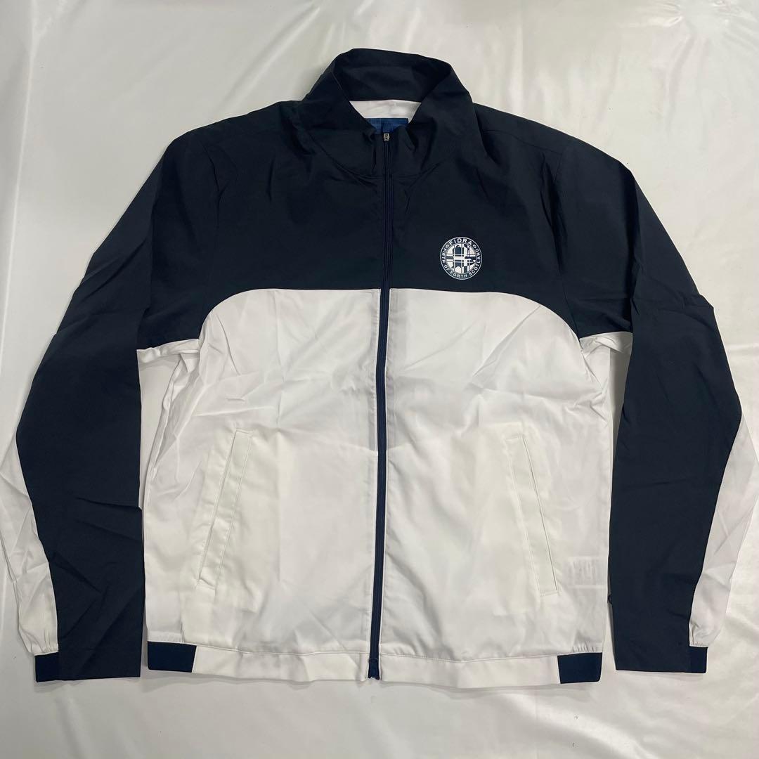 FIDRA ゴルフウェア ストレッチ ブロッキングジャケット XL 白×紺①