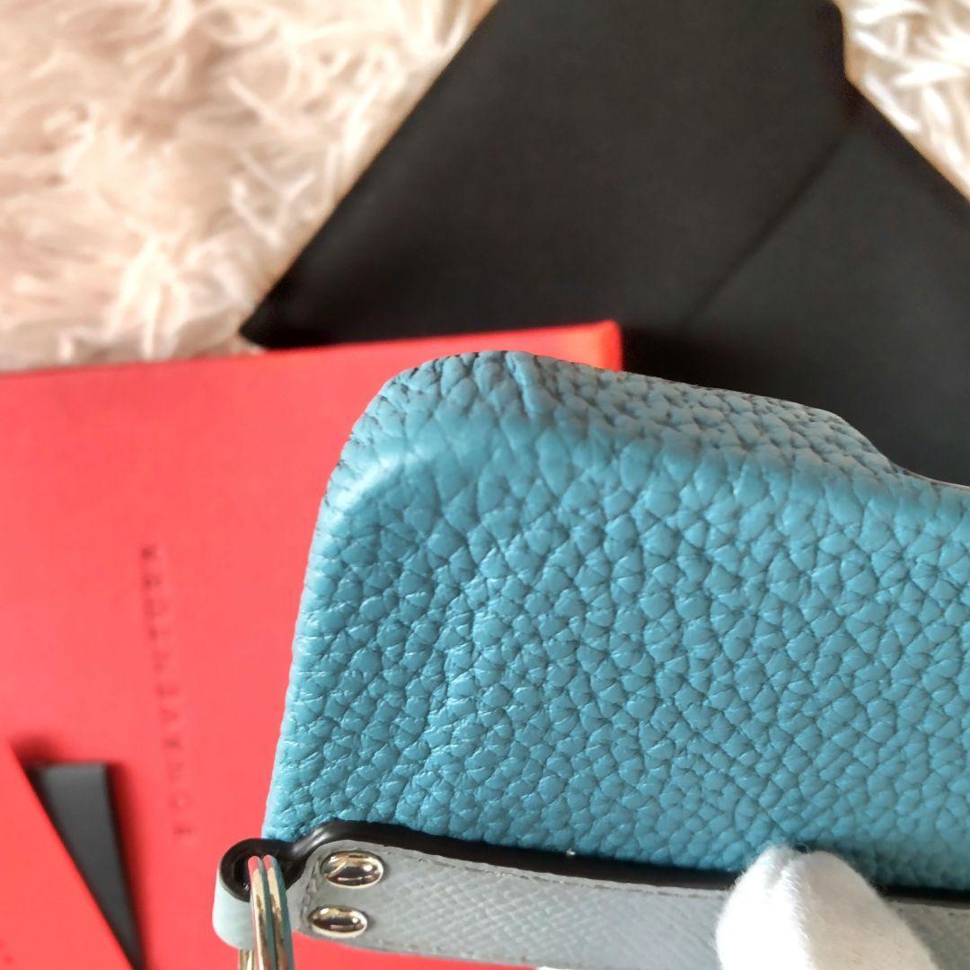 極美品✨BONAVENTURA iPhone 16 ハンドル付き 青 バイカラー