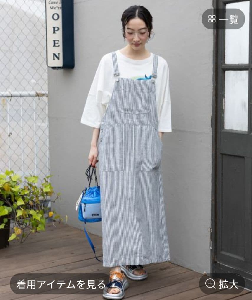 もち子様☆ニコアンド☆FINEリネンステッチジャンパースカート