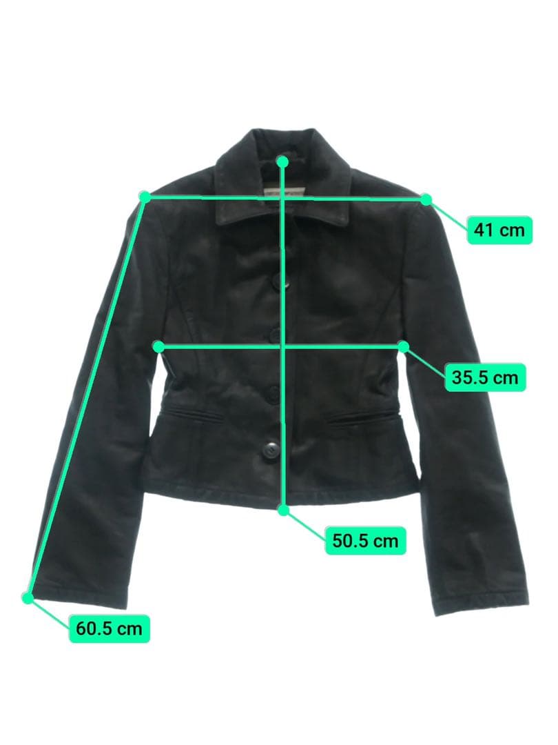 EMPORIO ARMANI ブラック レザー テーラードジャケット