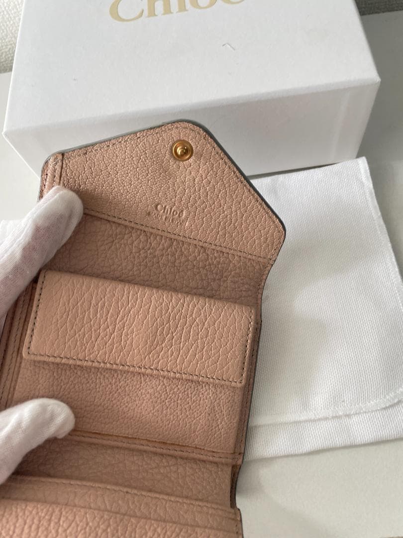 Chloé クロエ 三つ折り財布 グレーとピンク