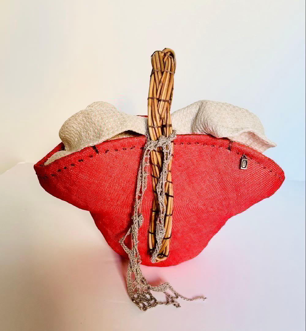 美品【エバゴスebagos】カゴバッグ赤