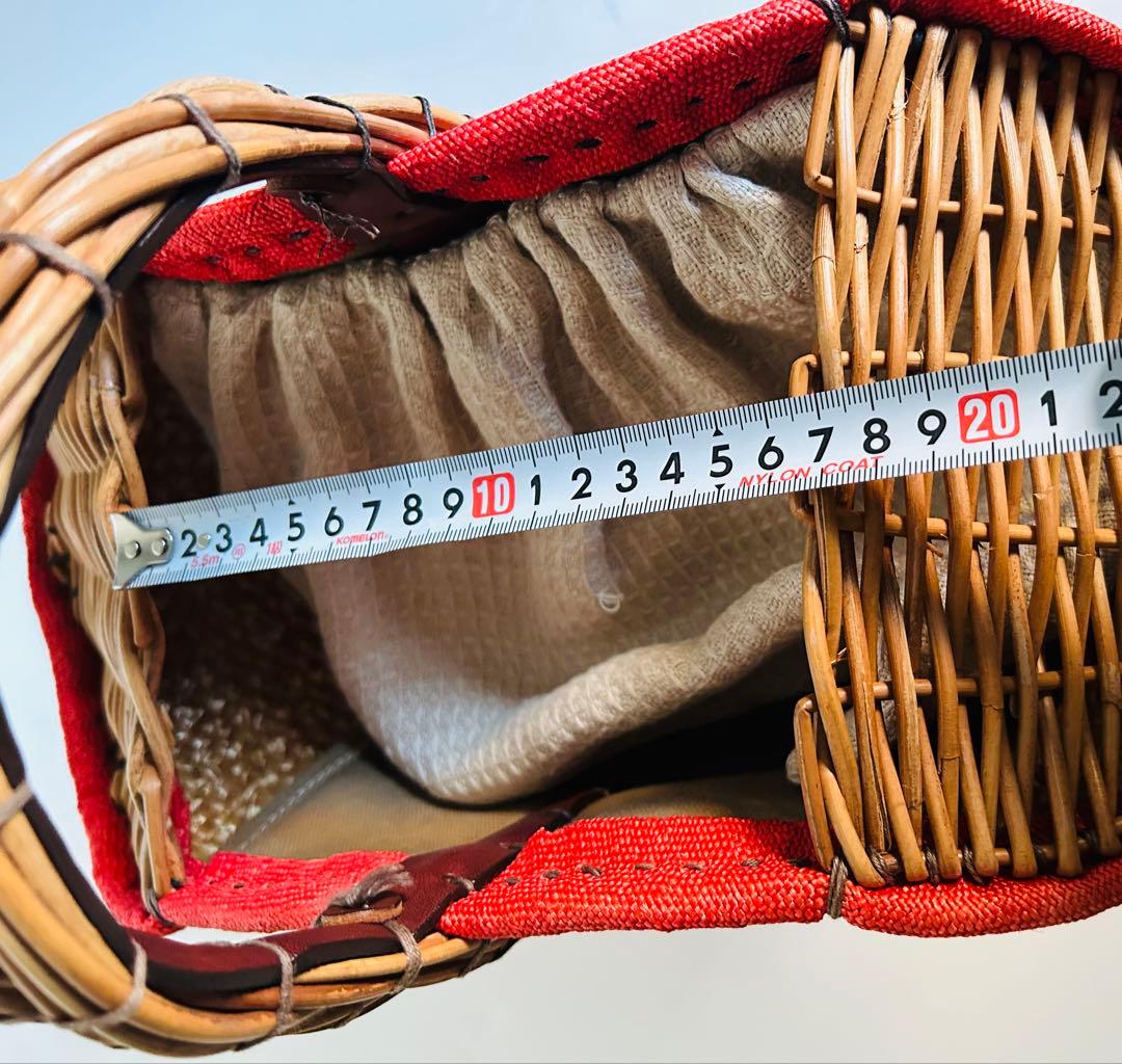 美品【エバゴスebagos】カゴバッグ赤