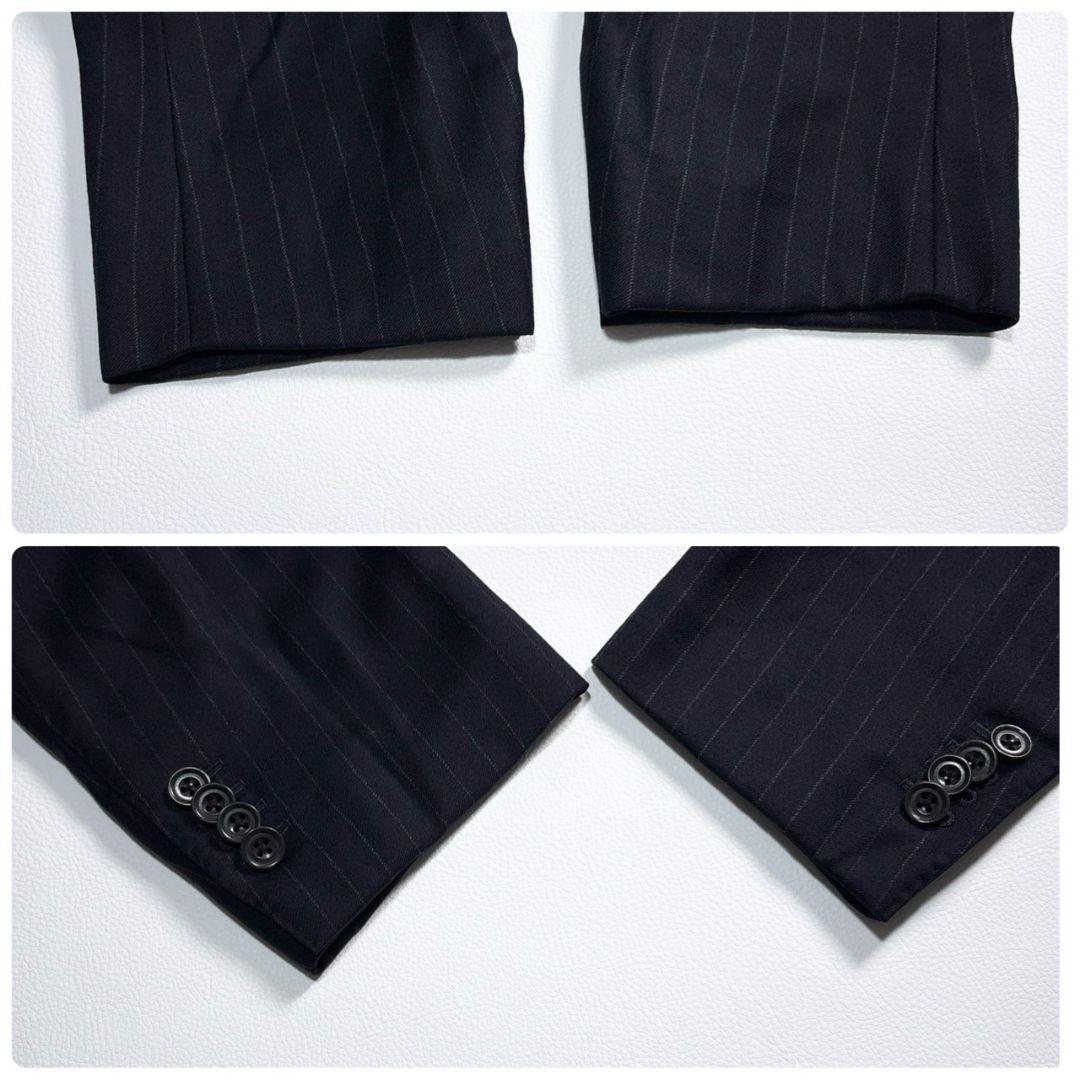 美品 ロロピアーナ スーツ セットアップ M ネイビー ストライプ シップス