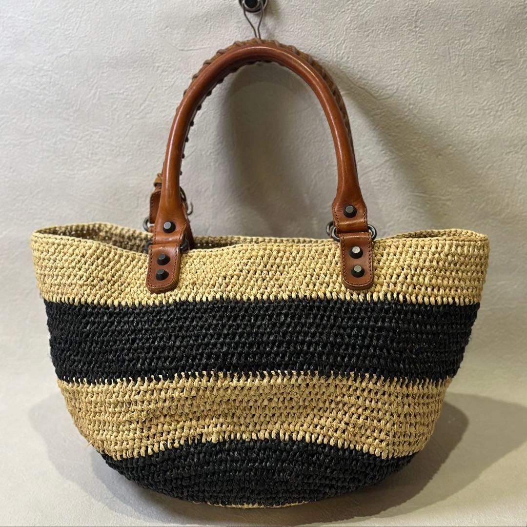 BALENCIAGA Le Cagole raffia bag cityシティ