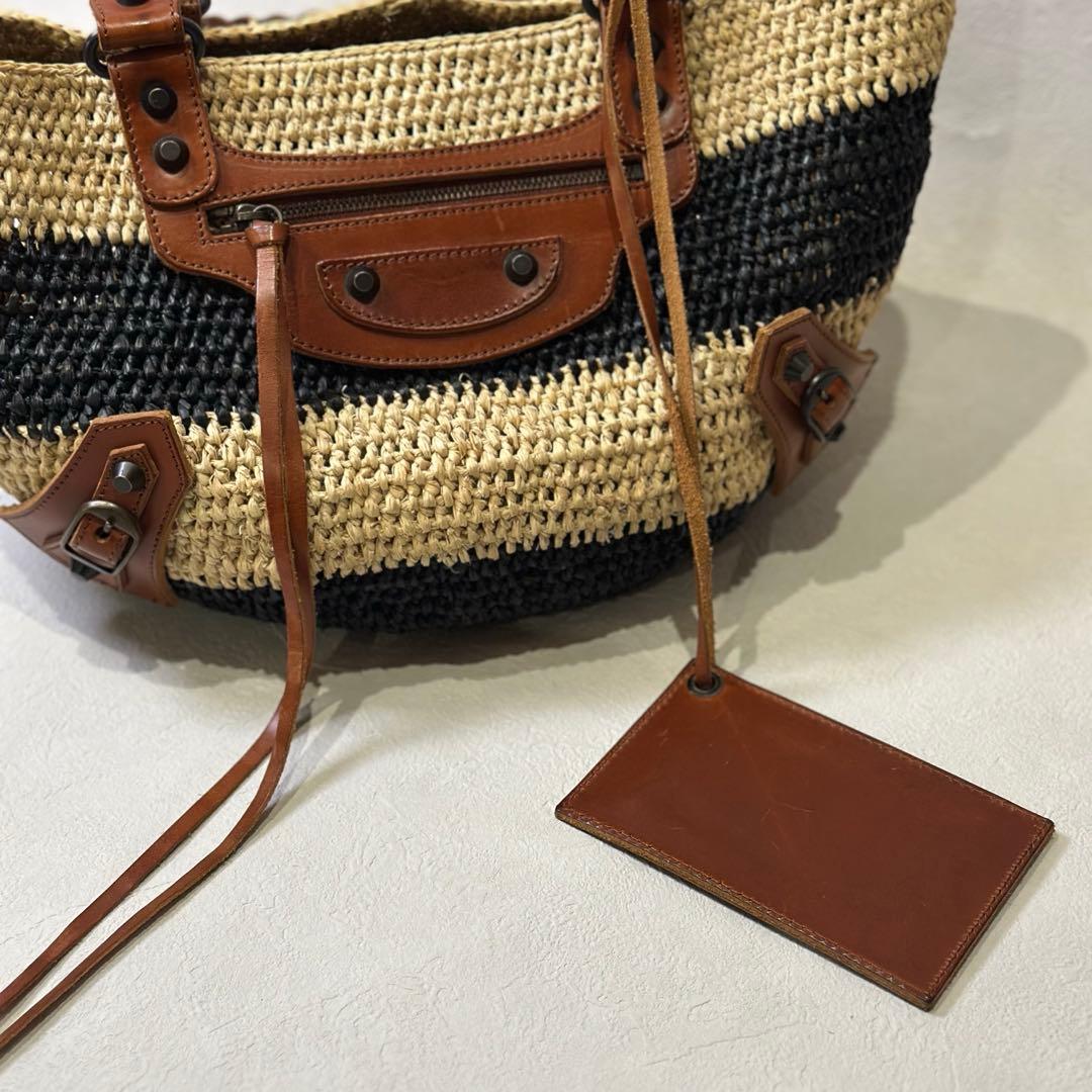 BALENCIAGA Le Cagole raffia bag cityシティ