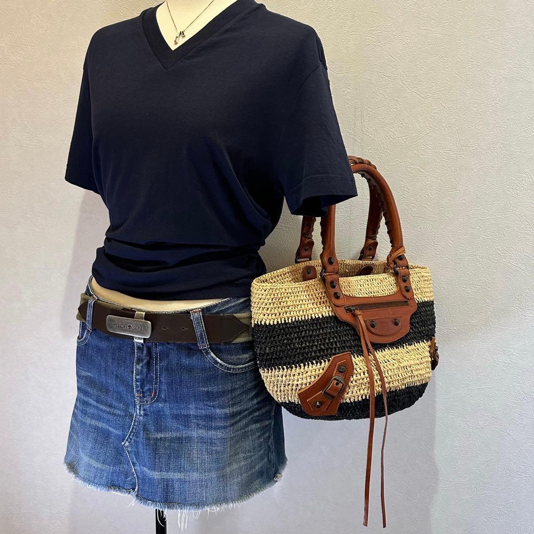 BALENCIAGA Le Cagole raffia bag cityシティ