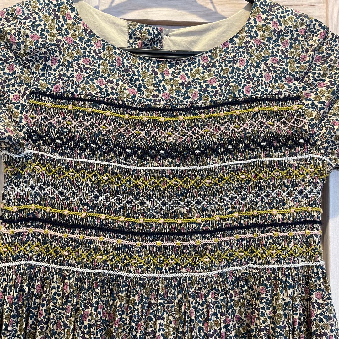 bonpoint 10A スモッキング　ワンピース