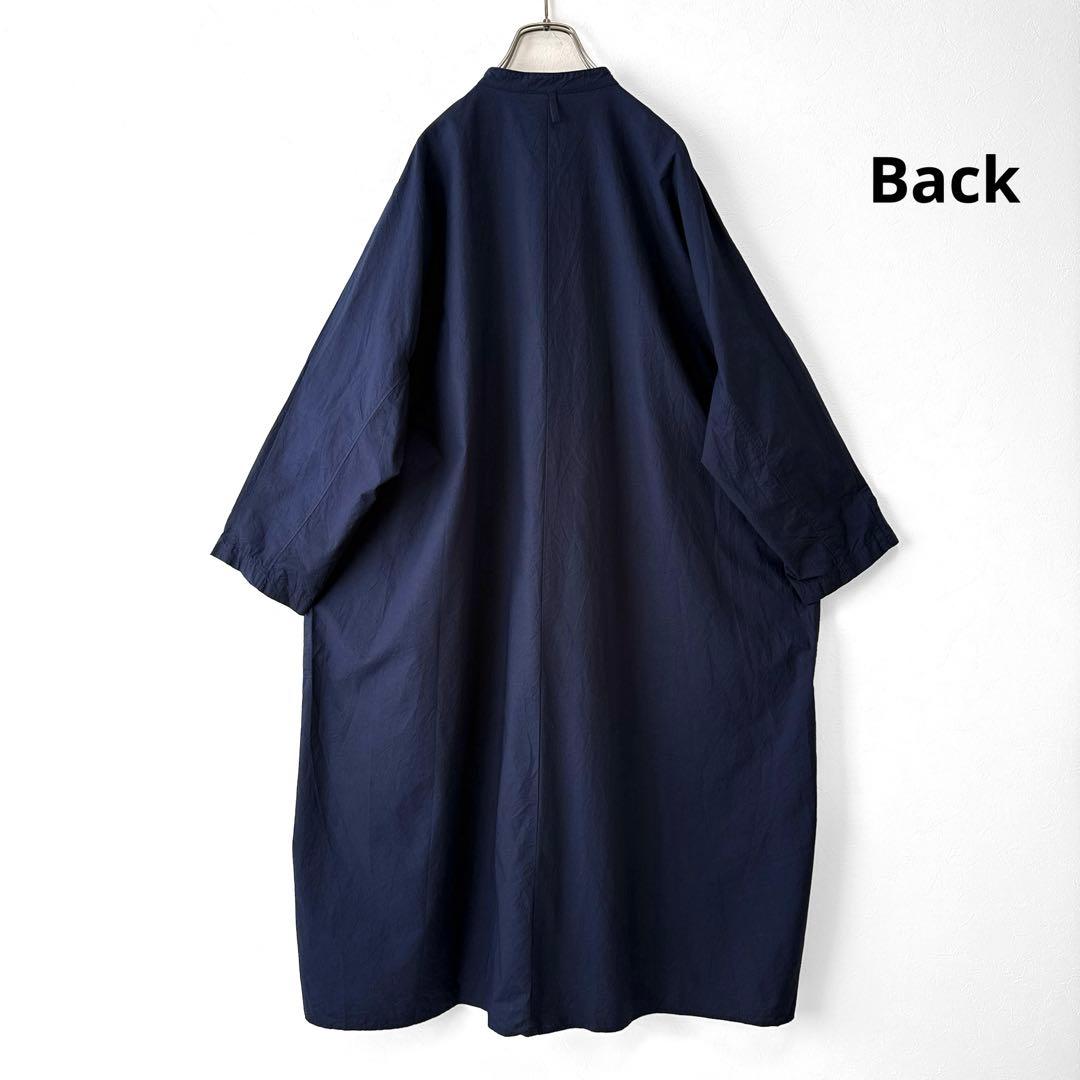 美品 yuni コットンキャッチワッシャーバンドカラーワンピース オーバーサイズ