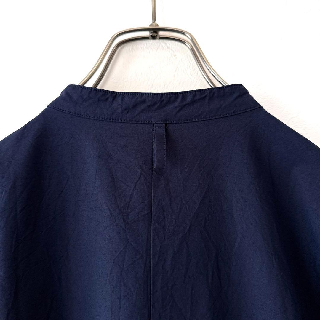 美品 yuni コットンキャッチワッシャーバンドカラーワンピース オーバーサイズ