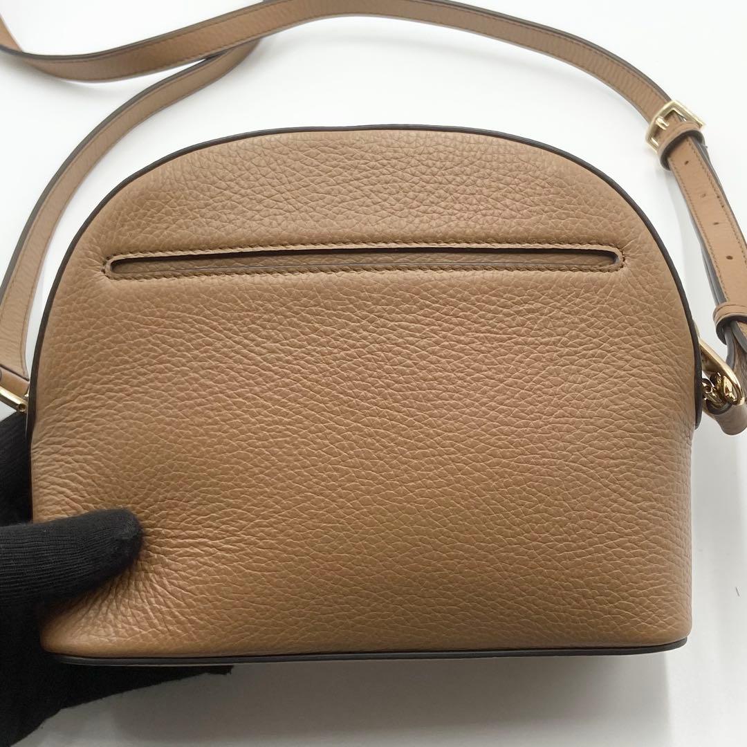 未使用級 フルラ アテナ ショルダーバッグ アーチ レザー ブラウン