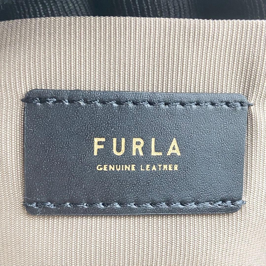 未使用級 フルラ アテナ ショルダーバッグ アーチ レザー ブラウン