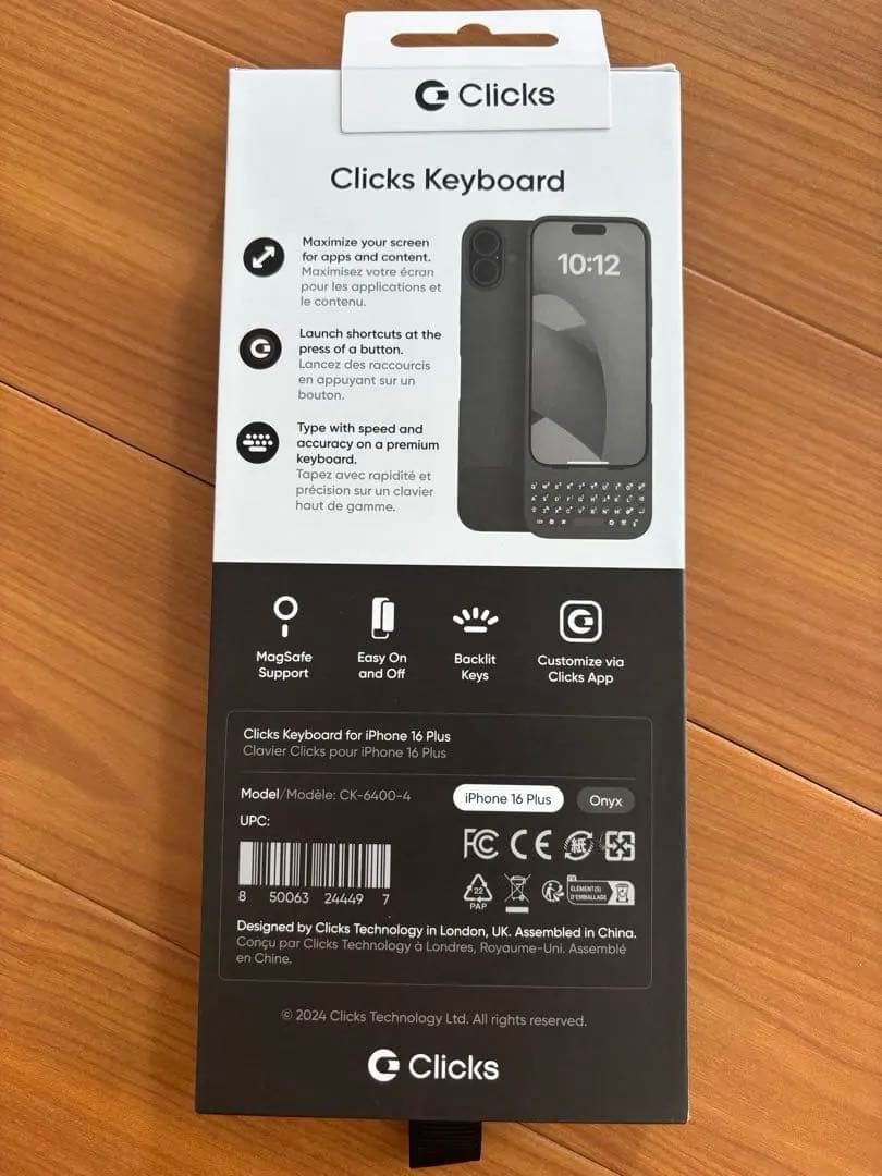 Clicks iPhone 16 Plus キーボード付きケース
