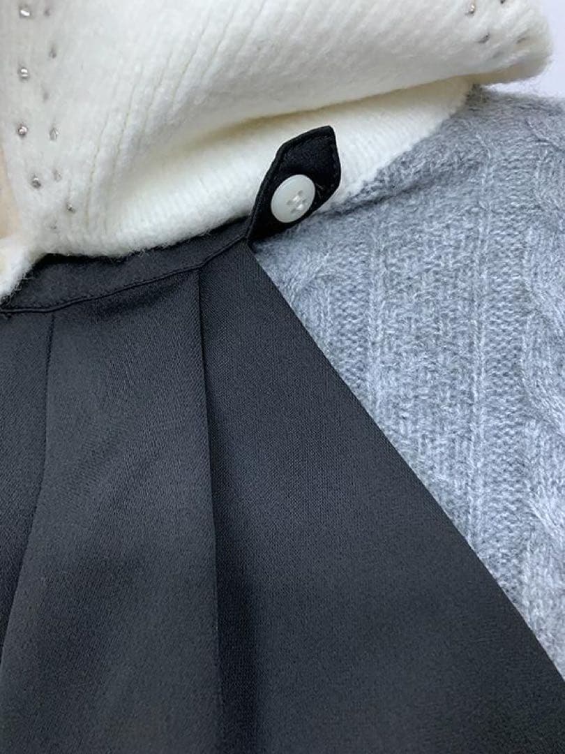 アドニシス Aadonisis リボンニットマーメイド ワンピース パール襟