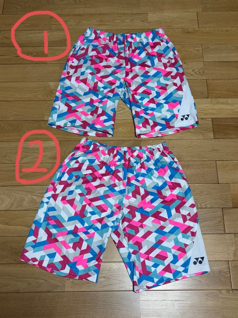 ヨネックス ゲームパンツ　柄　ピンク基調 希少カラー！　廃盤