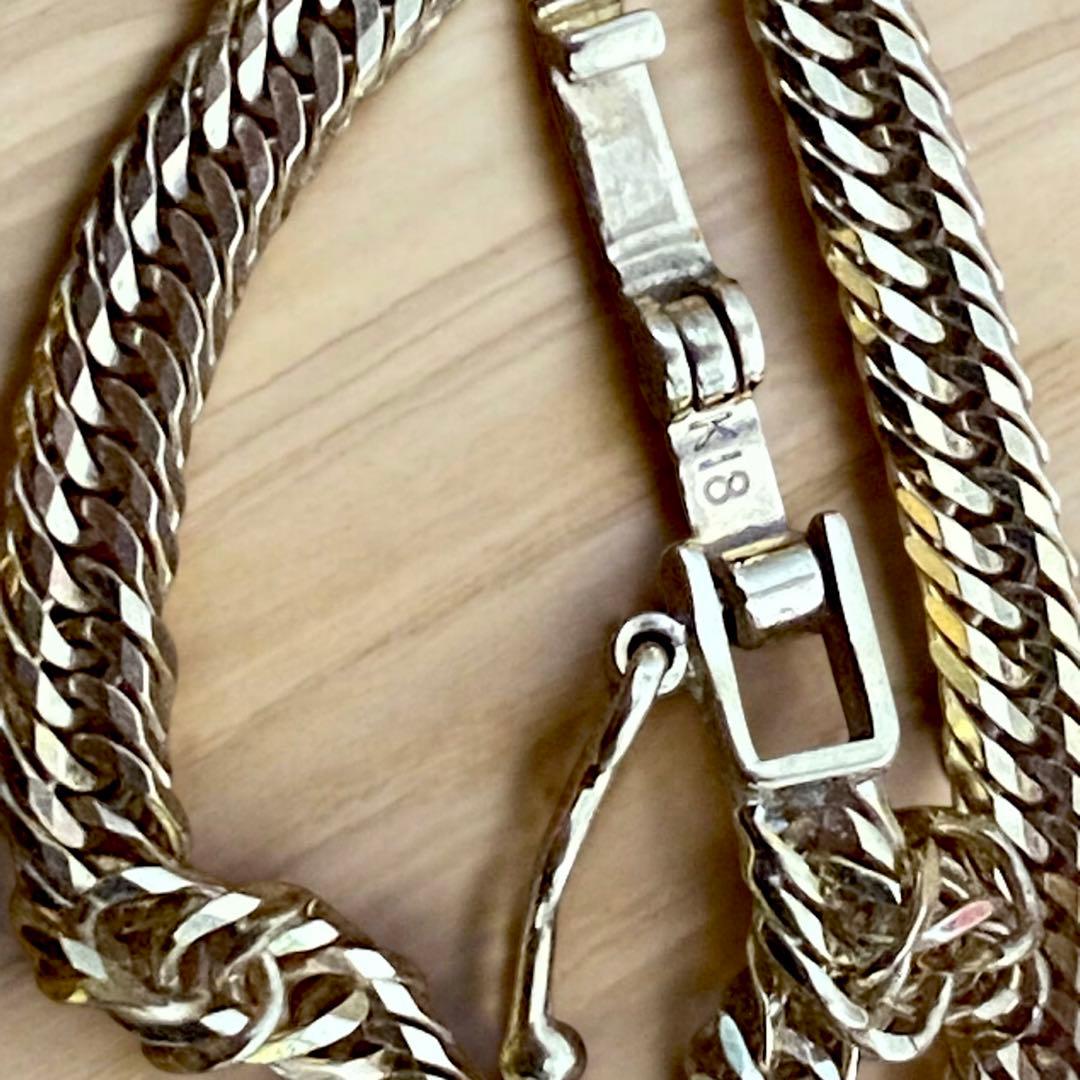 ゆ*ん様 18金ゴールドアンクレット 24cm 6～7グラム. 12面トリプル