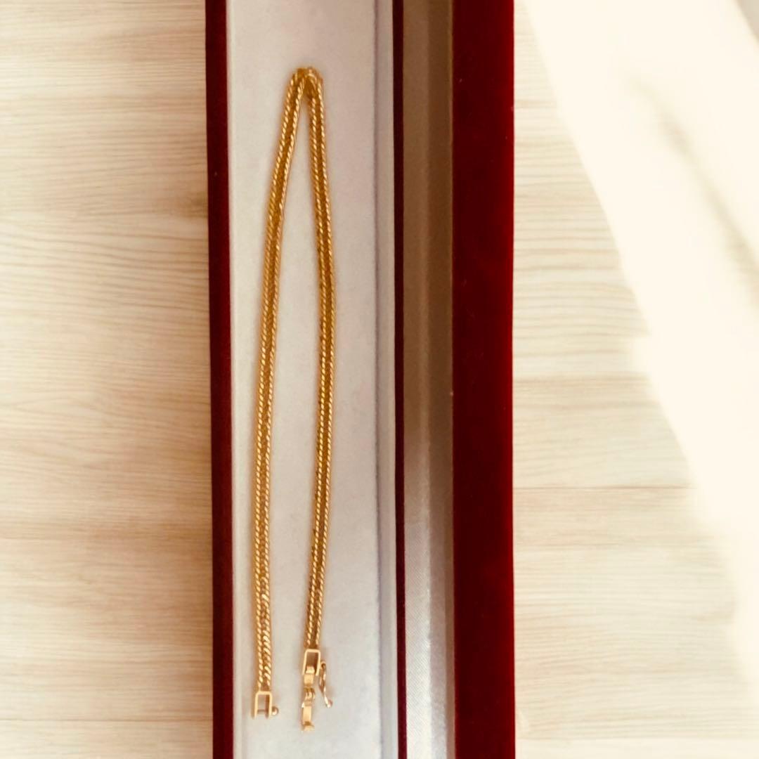 ゆ*ん様 18金ゴールドアンクレット 24cm 6～7グラム. 12面トリプル