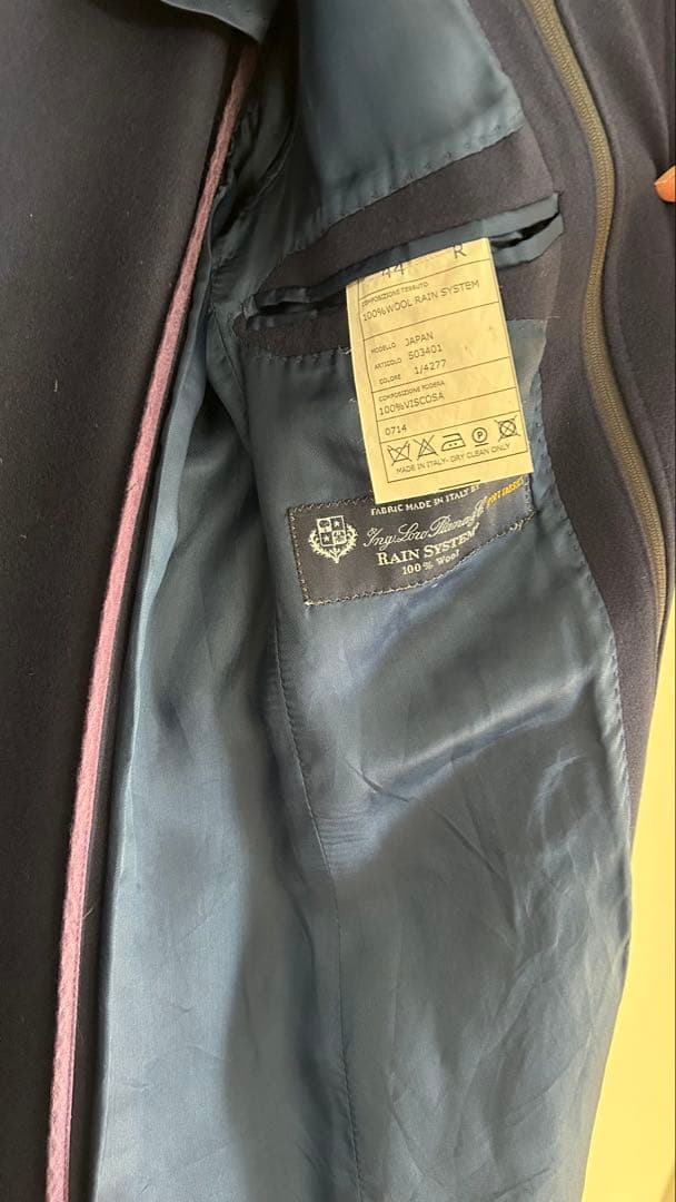 伊勢丹メンズ×ロロピアーナ レインシステム チェスターコート ネイビー 44
