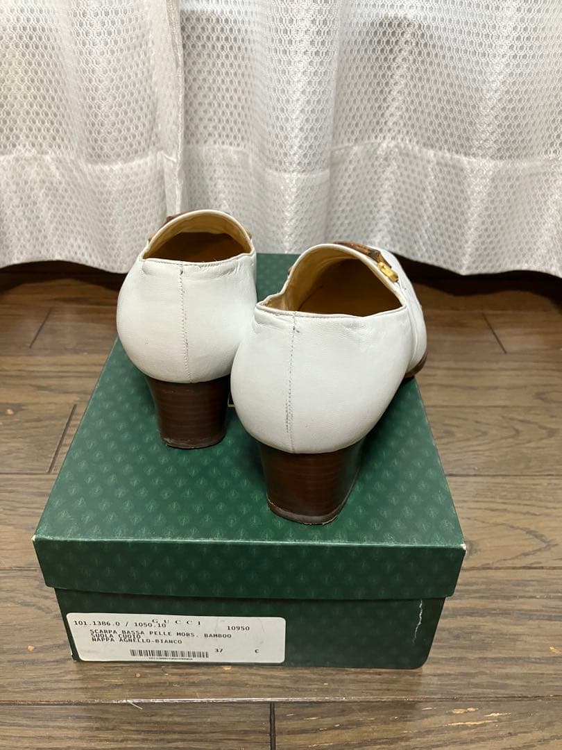 GUCCI ホワイトレザー バンブー
