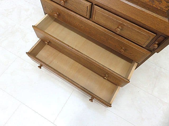 も*ち様 北海道旭川　EZO/蝦夷民芸　英国クラシック様式オーク材ライティングビ